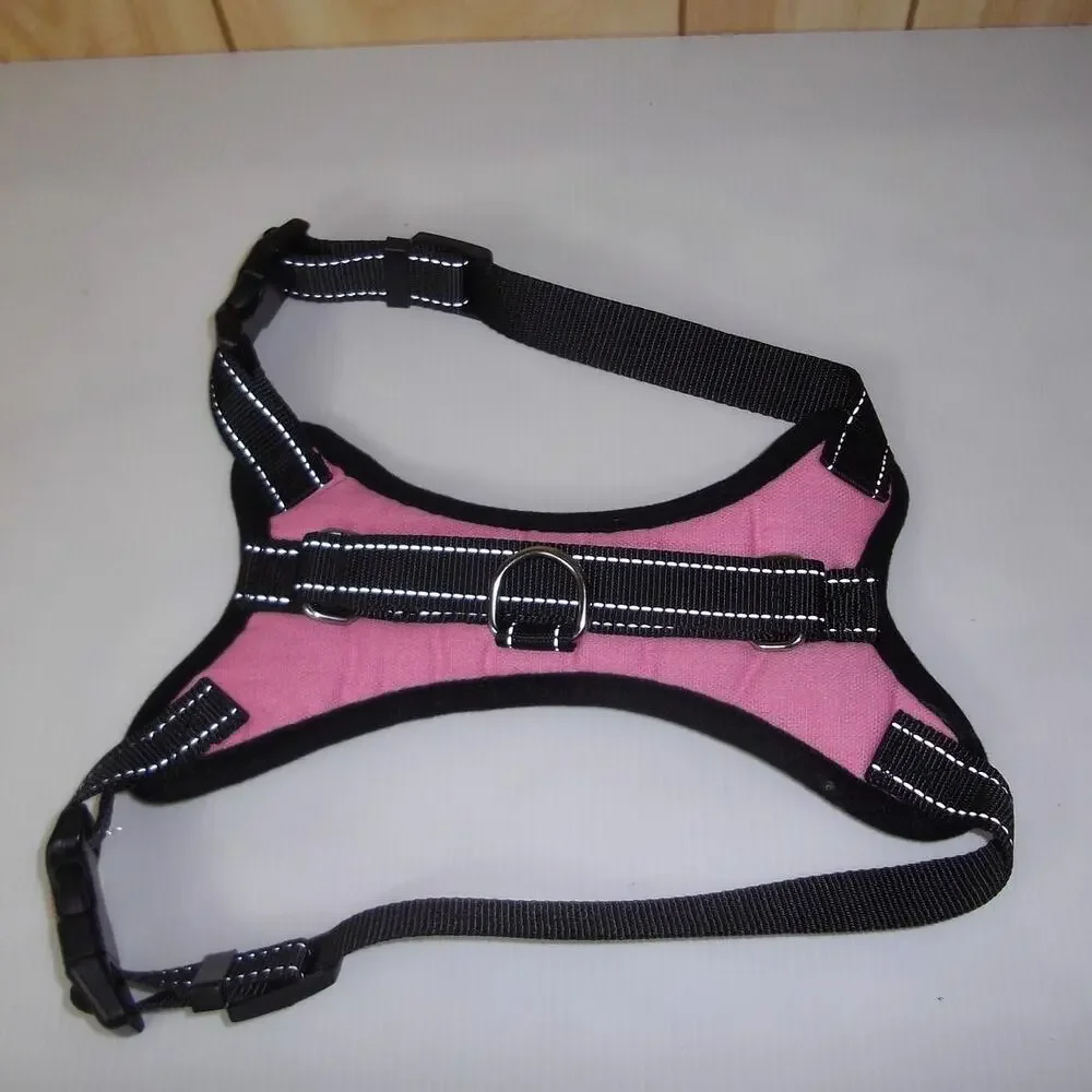Pink Black Dog Breathable Mesh Adjustable Harness Medium